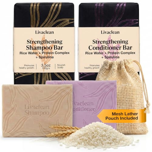 Rice Water Shampoo and Conditioner Bar Set (2-Pack)