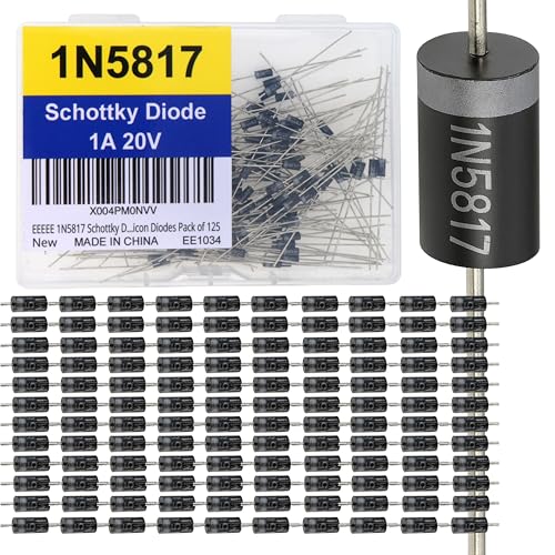 EEEEE 1N5817 Schottky Diode (125pcs) 1A 20V 20 Volt 1 AMP 1AMP IN5817 5817 Electronic Silicon Diodes
