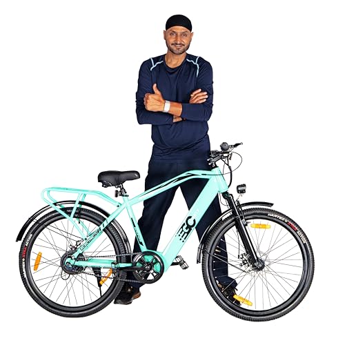 GOSPORTY Bronze Versatile Electric Cycle with 7.6AH Inbuilt Li-Ion Battery, Front Suspension, 3-Level Pedal-Assist, 85% Assembled, 18' High Tensile Steel Frame 250W BLDC Motor (Get Exciting Gifts)