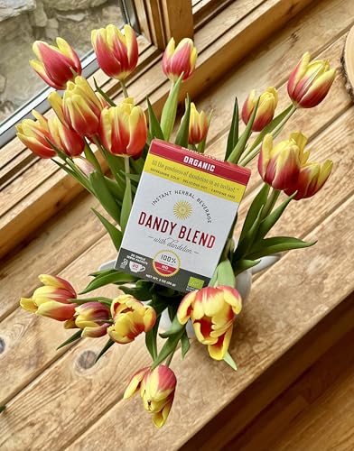 Image of 20 Organic Individual Servings of Organic Dandy Blend Instant Herbal Beverage Powder with Dandelion, 2 oz Box