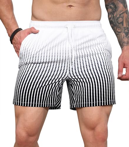 Curluriy Bañadores Hombre Color Degradado Shorts de Baño Impermeable Secado Rápido Natacion Surferos Verano con Forro de Malla