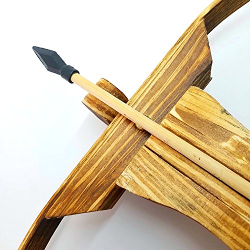 Adventure Awaits! Handmade Wood Toy Crossbow Set 10 Wood Arrows and