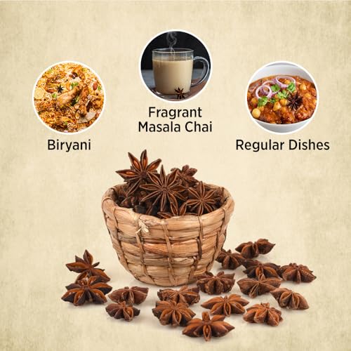 Image of Orika Star Anise (Chakra Phool) Whole Spice | 100% Natural, Aromatic Spice for Indian Cooking & Masala Chai - 25g Pouch (1)