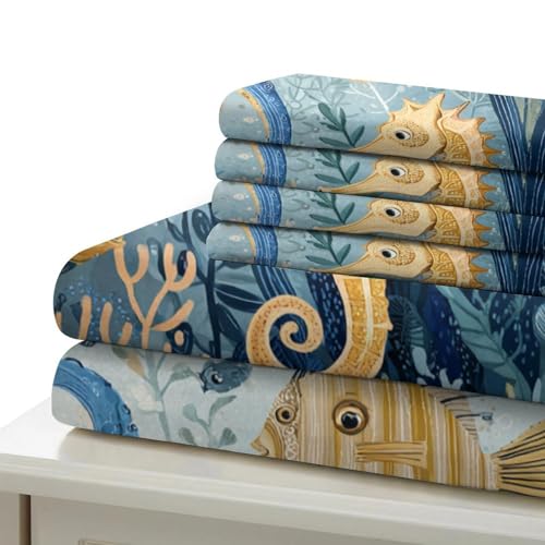 Microfibre résistante 3 pièces ocean creatures pour éliminer la corvée de repassage - 7