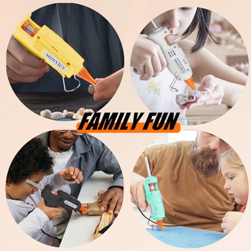 MONVICT Hot Glue Gun Kit, Mini Glue Gun with Carrying Case,20 Pcs Premium Glue Sticks, 10 Pcs Wood Craft sticks, Fast Preheating Hot Melt Glue Gun for School Crafts DIY Arts Gift (White, 30Watts) - Image 3