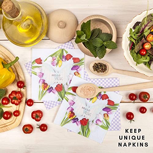 Keep Unique 20-Ct 13X13 Butterflies Paper Luncheon Decoupage Napkins, 3-Ply Servilletas Printed Butterflies Cocktail Napkin For Art, Dinner And Party, Disposable Napkins Decor (Orchid Butterfly) #TOP1