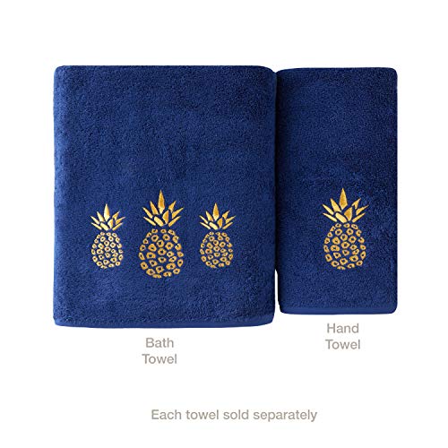 Skl Home By Saturday Knight Ltd. Gilded Pineapple 2 Pc Hand Towel, Navy #TOP3