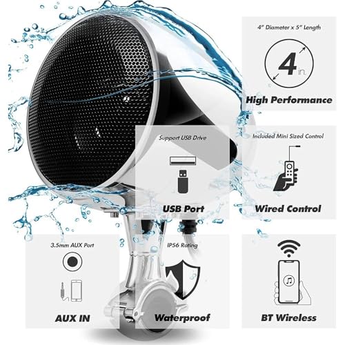 Parlante Amplificador 300W 4 Pulgadas para Moto miniatura 2