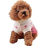 CHBORCHICEN Pet Dog Sweaters Classic Knitwear Turtleneck Winter Warm Puppy Clothing Cute Strawberry and Heart Doggie Sweater (Pink, Large) - Image 2