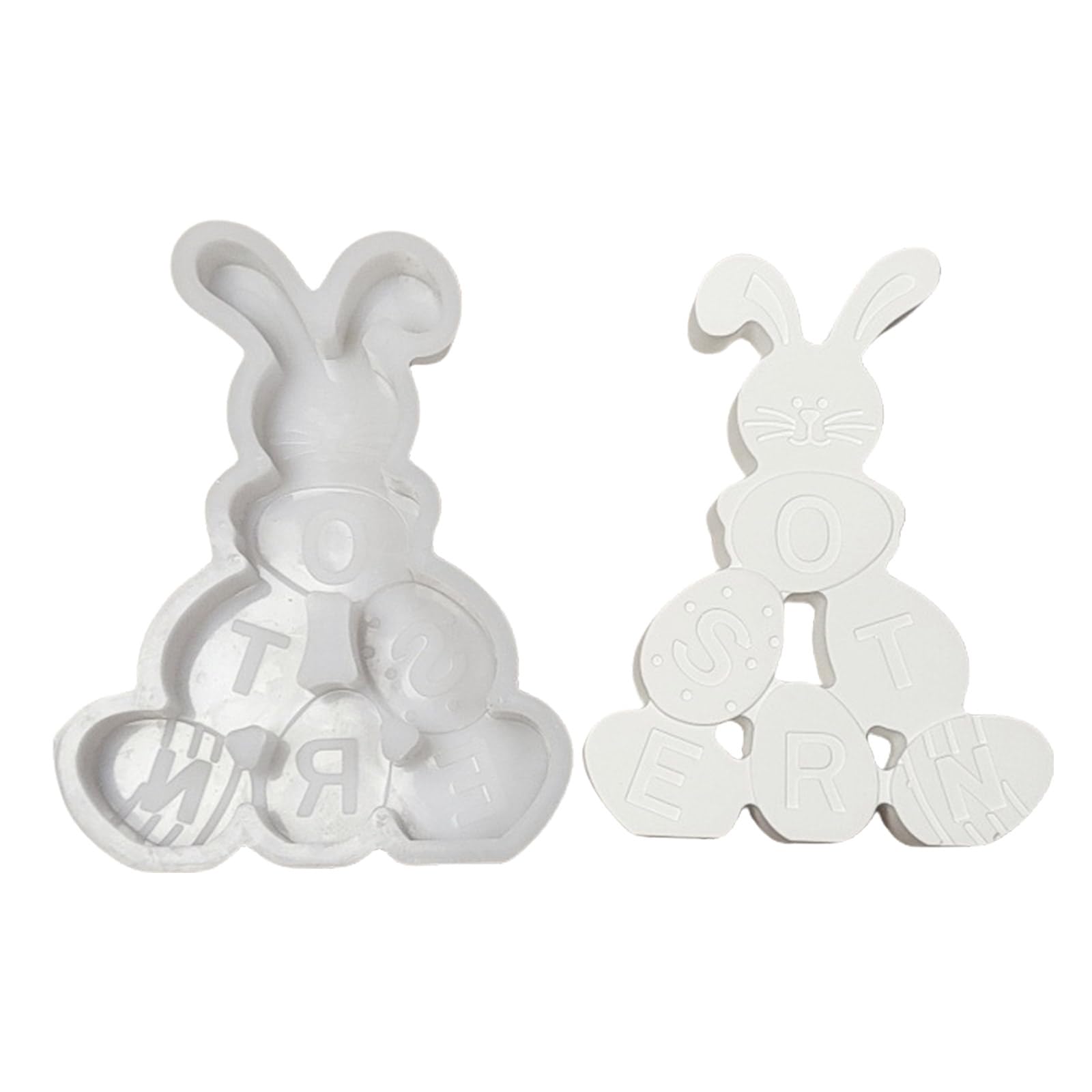 Tsophreniq Stacking Eggs Bunnies Statue Silicone Molds for Soap Making Bunnies Shape Silicone Molds for Epoxy Resin Resin