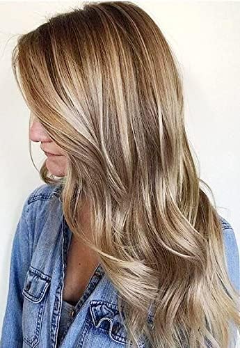 Tressmatch 16”-18" Remy Human Hair Clip in Extensions Brown/blonde Highlights (Color #6/613) Thick to Ends 9 Pieces Full Head [Set Weight:4.3oz/1