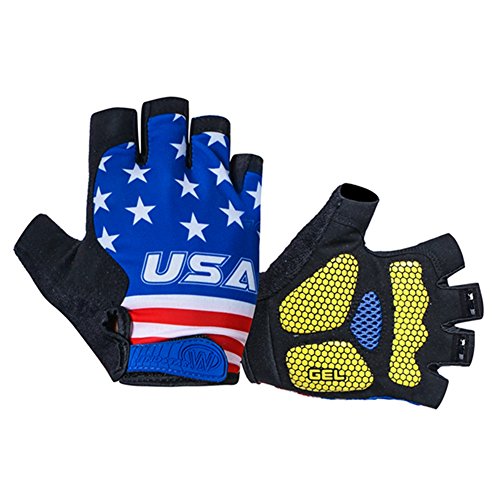 Mitaines de cyclisme Weimostar anti-chocs bleu M aux finitions soignées pour homme