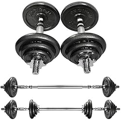 Mancuernas Modulares PROIRON Kit de Mancuernas Ajustables de Hierro Fundido 20kg - Juego de Pesas con Barra Conexion para Halterofilia, Culturismo, Aptitud, Ejercicios Gimnasio en Casa