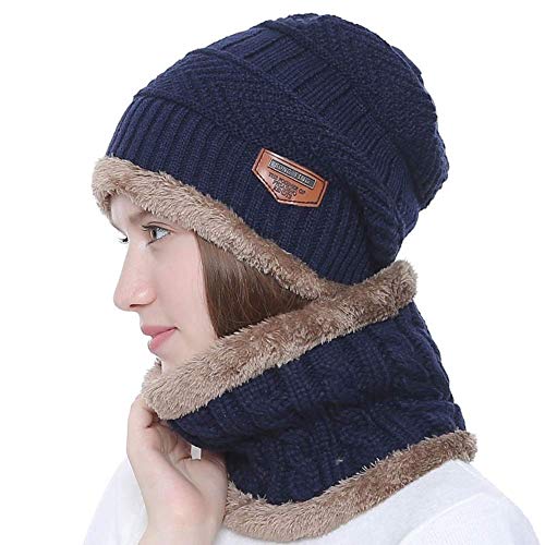 Image of Woolen Cap with Neck Muffler /Neck Warmer Set for Men /Women