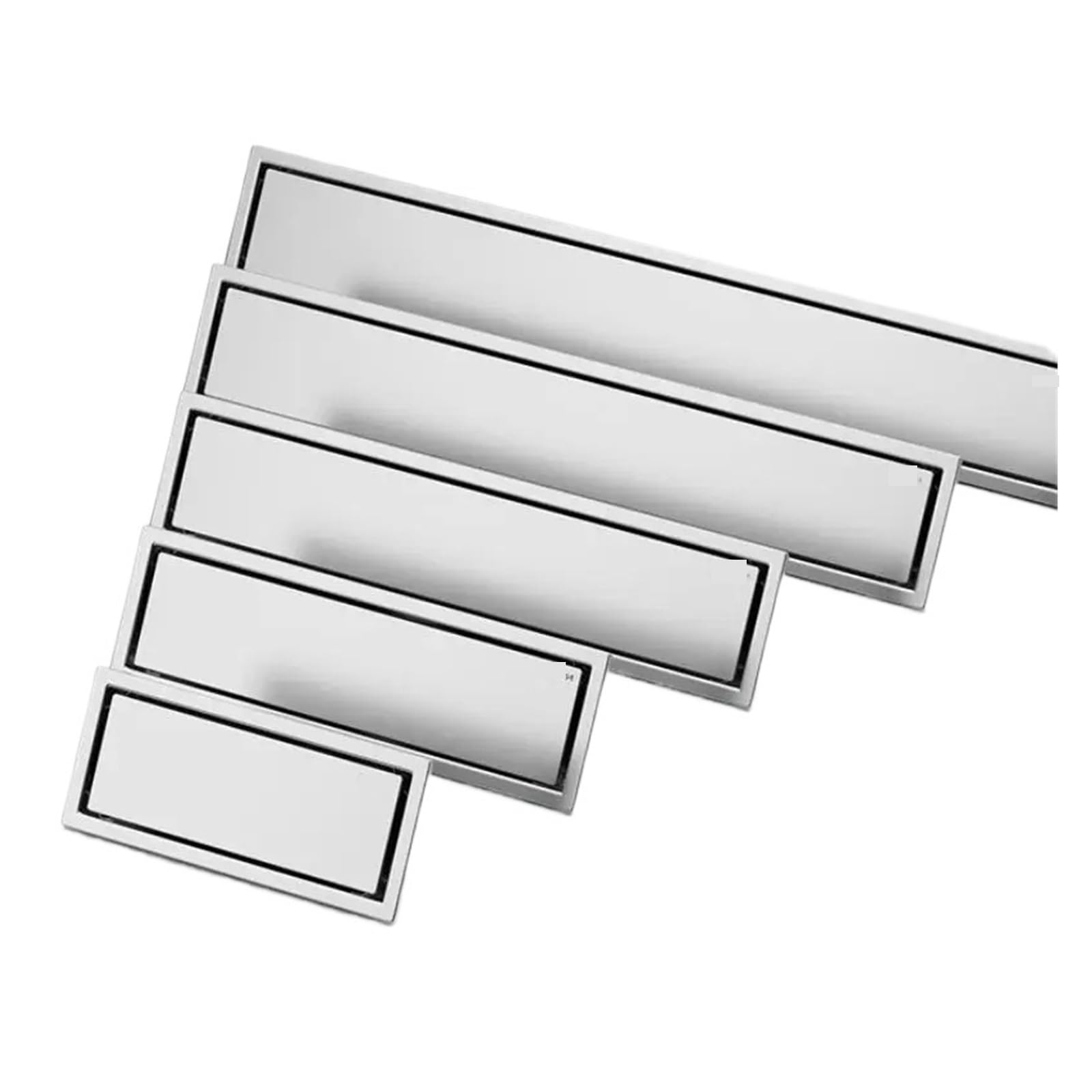 Linear Shower Drain Invisible Tile Floor Drain Brshed Gold Black 304 Stainless Steel Lavatory Bathroom Shower Long Linear Drainage Side Drains(10cmX50cm)