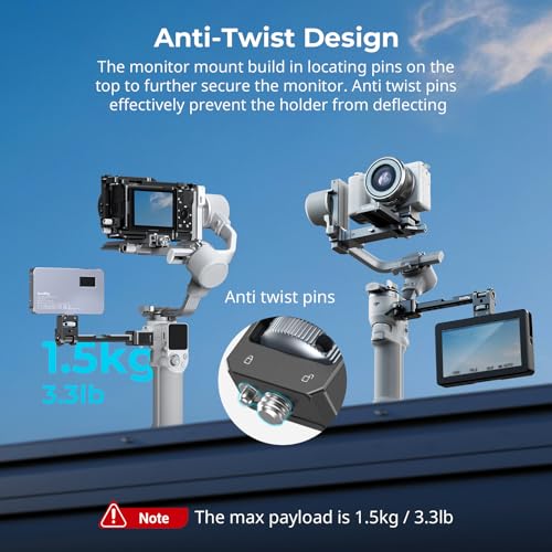 Image of SMALLRIG Adjustable Camera Monitor Mount with Quick Release NATO Clamp, Cold Shoe Mount, Anti-Twist Design for DJI RS 2 / RSC 2 / RS 3 / RS 3 Pro /RS 3 Mini /RS 4 Mini - 5337 | Anti-Twist Design for DJI RS 4 Mini /RS 2 / RSC 2 / RS 3 / RS 3 Pro /RS 3 Mini