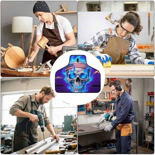 Delantal de trabajo ajustable con 8 bolsillos y diseño cruzado miniatura 6