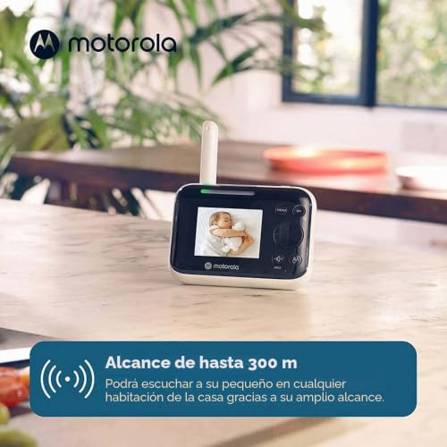 Miniatura 2 de Motorola Nursery PIP1200 Vigilabebés con Cámara, Unidad de Padres de 2,8 pulgadas, Comunicación Bidireccional, Temperatura Ambiente, Visión Nocturna por Infrarrojos, Alcance de 300 m