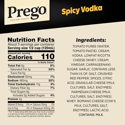 Image of Prego Spicy Vodka Pasta Sauce, 23.75 oz Jar