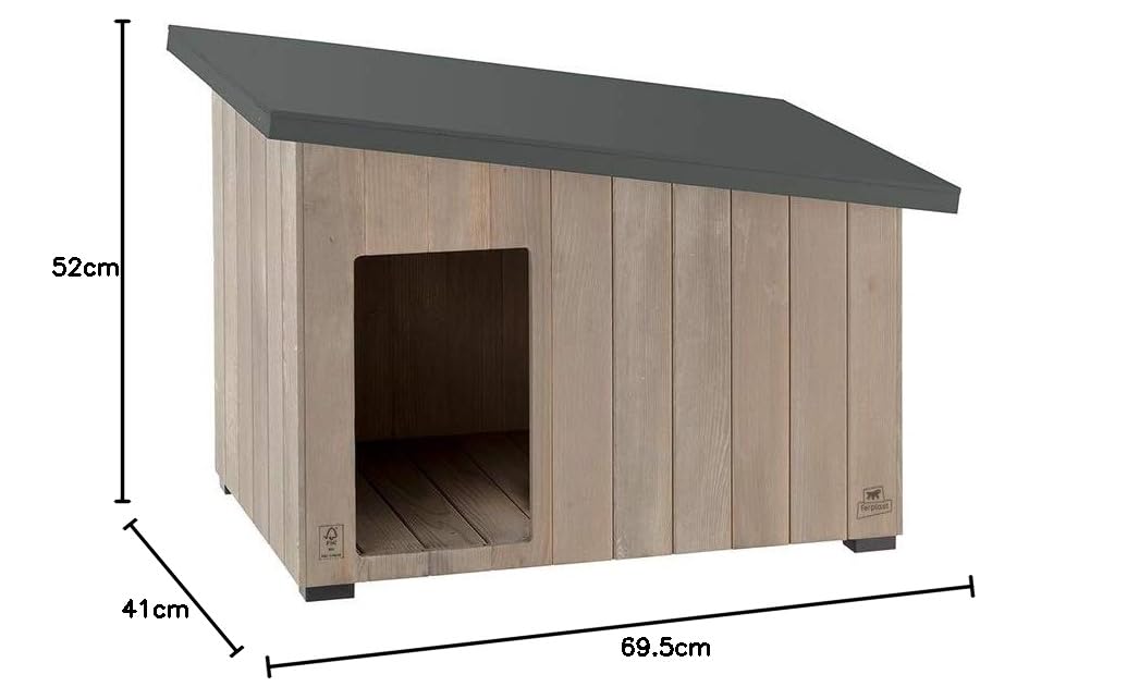 Ferplast Cuccia Cane da Esterno Argo 60 in Legno FSC con Vernice Atossica, odporne na raggi U.V.