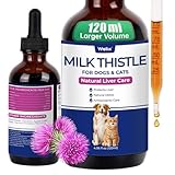 Wellix 120ml Milk Thistle for Cats & Dogs, Advanced Formula with Astaxanthin for Detox and Antioxidant, Dog Liver Supplement, Chicken Flavor Milk Thistle Liquid