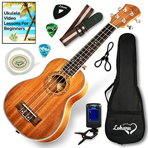 Ukulele Soprano Size Bundle From Lohanu (LU-S) 2 Strap Pins Installed FREE Uke