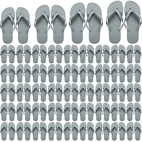 Haysandy 50 Pairs Flip Flops, Slim Flip Flop Sandal with Narrow Strap, Non Slip Flop Sandal for Women Men Guests Pack Casual Slippers for Beach Wedding Pool Party