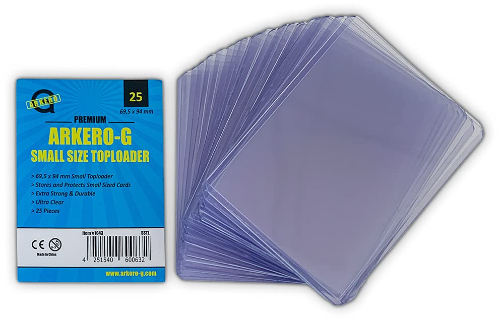 Arkero-G Scatola Portacarte Trasparente 2 Pezzi - Capacità 100+ Carte Per Pokemon, Magic, YuGiOh, Dimensioni 6.9x9.4cm - copertina