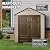 Rubbermaid Resin Outdoor Storage Shed With Floor (7 x 3.5 Ft.), Weather Resistant, Brown/Grey, Organization for Home/Lawn Mower/Backyard Equipment/Bike Storage/Pool Supplies