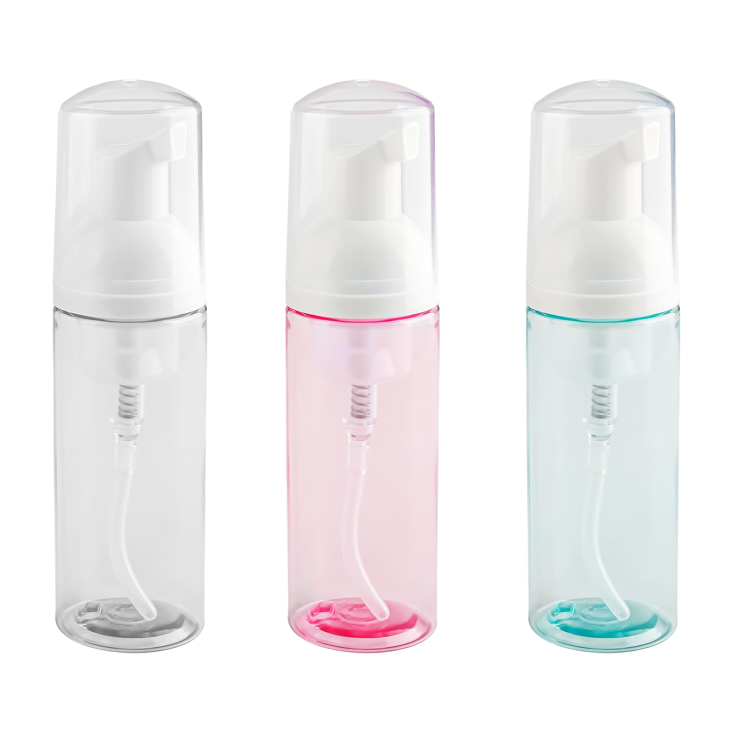 Bojueshaw Multicolor 3Pcs 60Ml Foaming Soap Dispenser Bottles,Refillable Travel Mousse Pump Bottles,Portable Foam Pump Dispenser For Shampoo,Facial Cleanser
