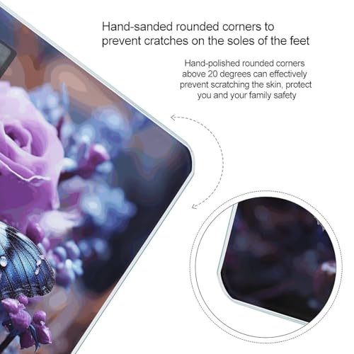 Báscula digital de baño con diseño Purple Rose y mariposa miniatura 4