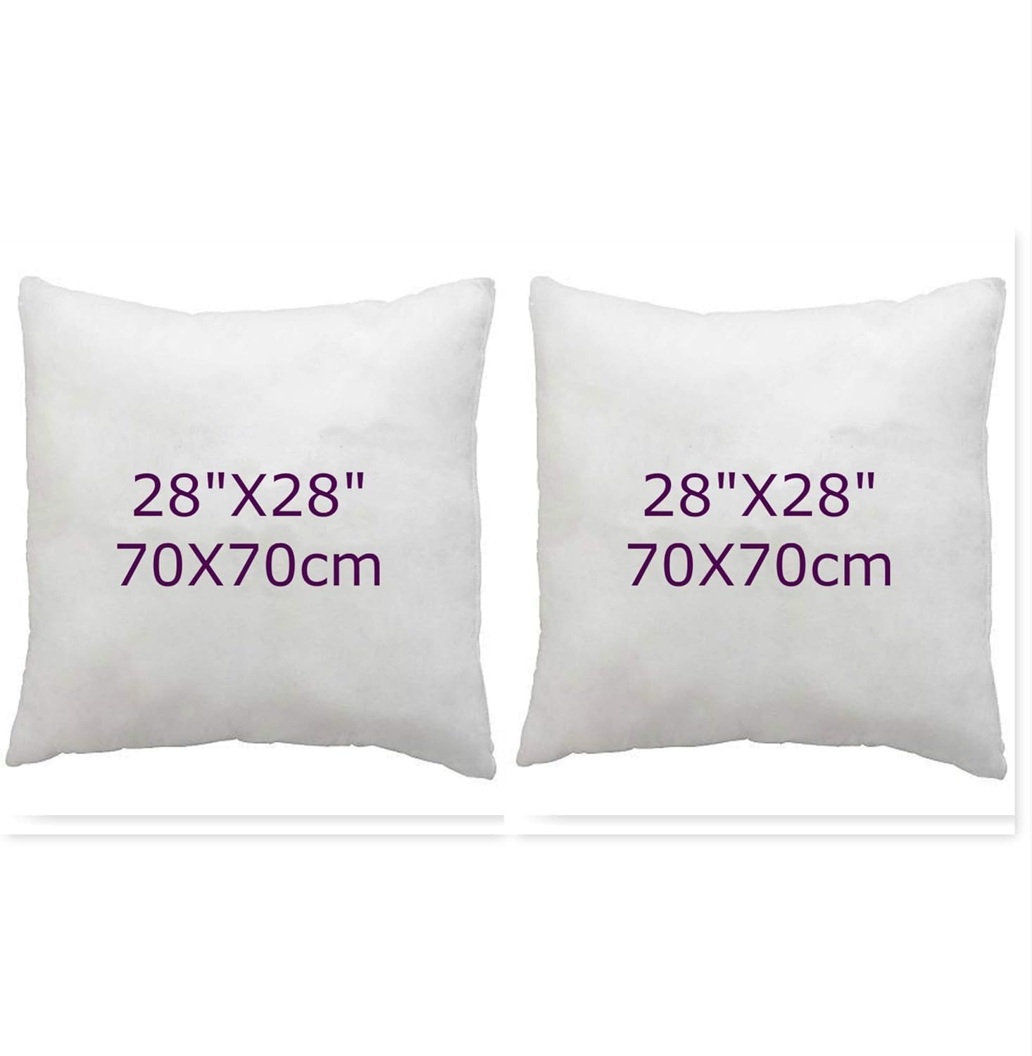Le11 White Hotel Quality Hollow Fibre Cushion Pads, Inners, Inserts, Scatters In Multi Packs, Bounce Back Square Cushion Pads Available In 12" 14" 16" 18" 20" 22" 24" 26" 28" 30" (2, 28X28 (70X70cm))