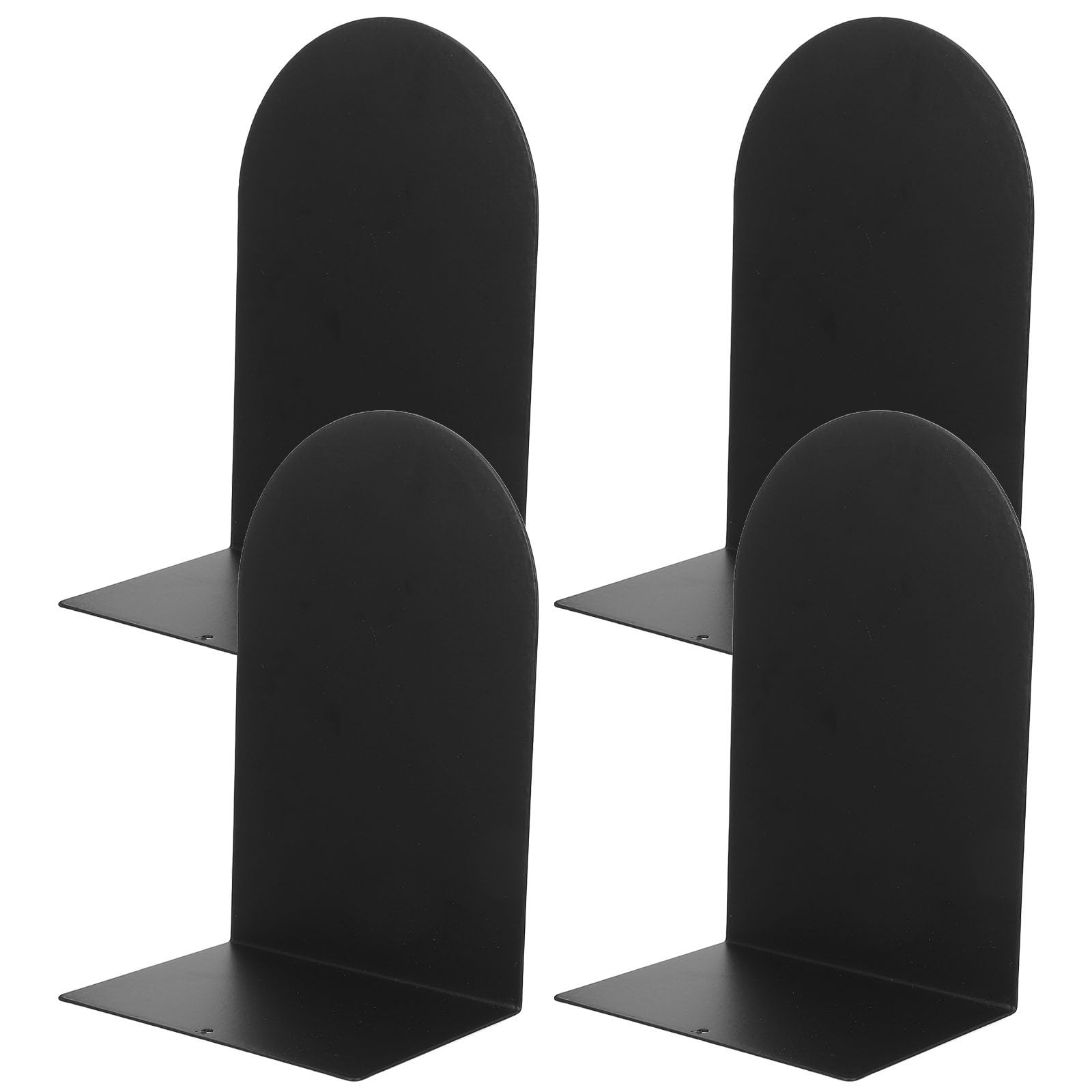 Serrage-Livres en Fer Noir L Support Stable Antidérapant pour Bureau et Bibliothèque