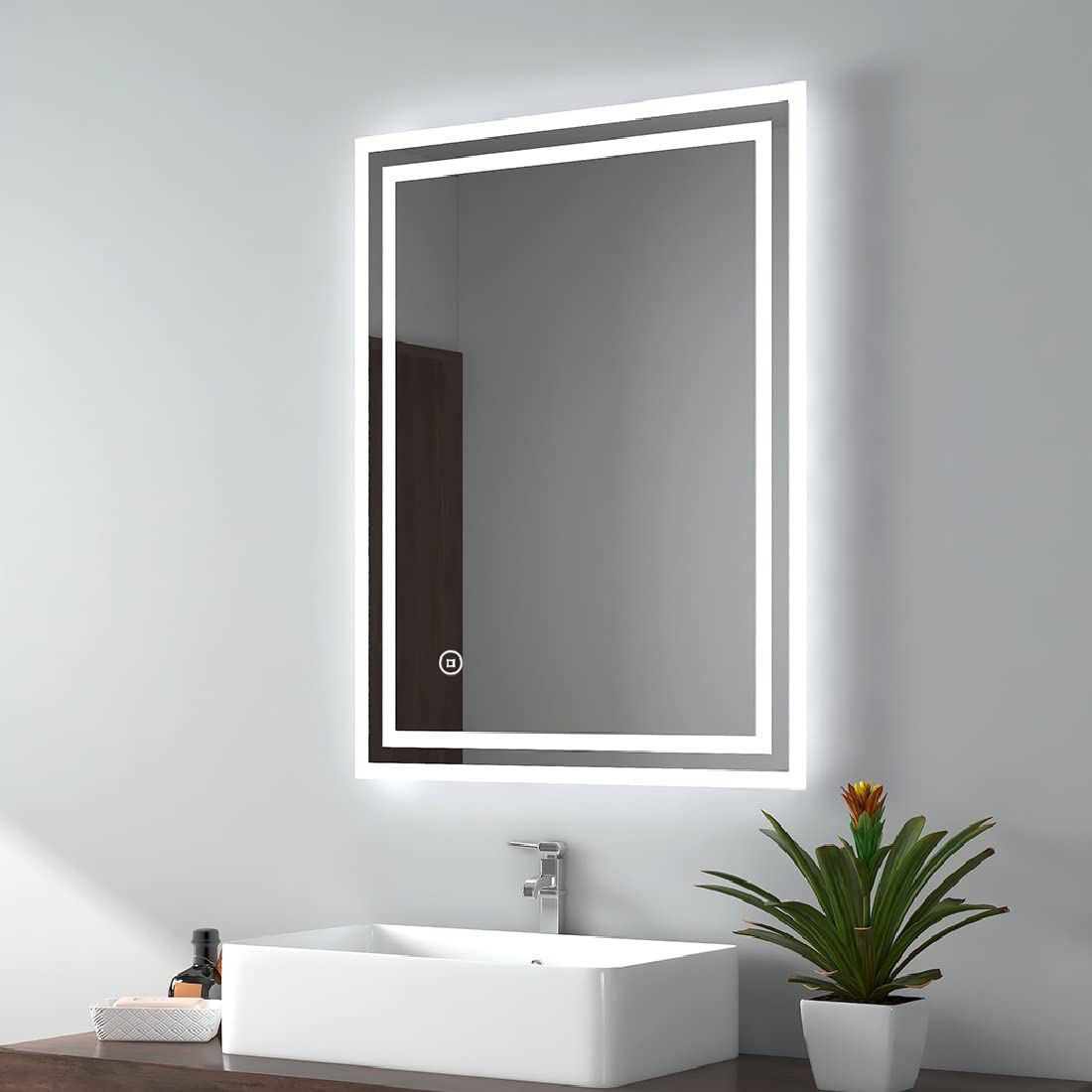 Buy EMKE Bathroom Vanity Mirror with LED Lights, Frameless LED Walled