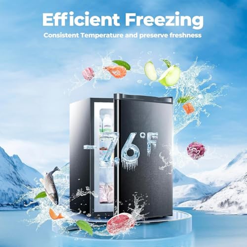 Image of Electactic 3.0 Cu.ft Small Freezer, Mini Upright Freezer with 7 Adjustable Thermostat, Removable Shelves, Reversible Single Door, for Bedroom /Home /Dorms /Apartment (Black)