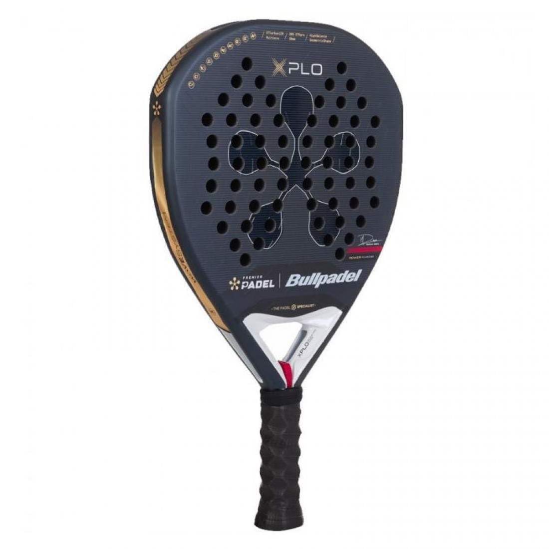 BULLPADEL - Raquette de padel XPLO Premier | Max Power Forme géométrique Raquette de padel pour attaque experte | X-Tend Carbon 12K & Power Multieva Core | Explosivité de l'énergie de l'air et
