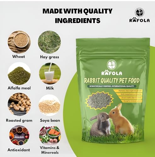 Image of Premium Rabbit Food-High Fiber Blend With Alfalfa, & Nutritious Vegetables-All Natural Pellets For Adult Rabbits, 1 Kg