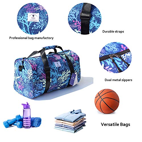 Original Floral Water Resistant Duffel Bag Gym bag Weekender Travel Bag for Gym Beach Travel School Daily Bags