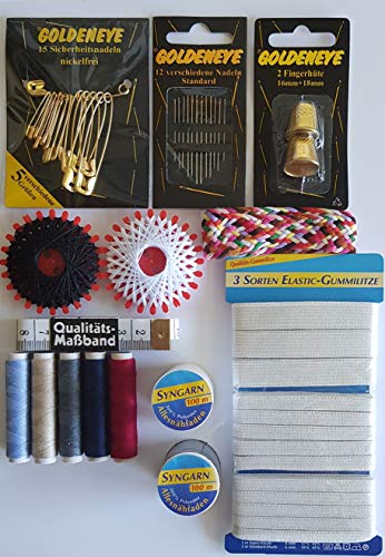 Alzetta 531-N - Set de Costura (43 Piezas, Hilo de Coser, Hilo de Hilo, Agujas de Goma, Cinta métrica)