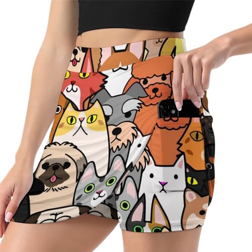 Mini jupe de course athlétique femme skort de sport respirant avec poche intégrée