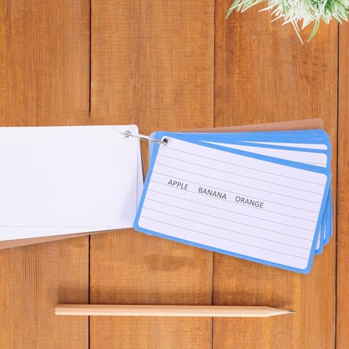 Healeved 2 Books of Colored Index Cards with 60 Sheets Each, Lightweight Paper Flashcards for Office and Home Use, Easy Carry Small Word Cards with Lined and Blank Sides for Studying - Image 5