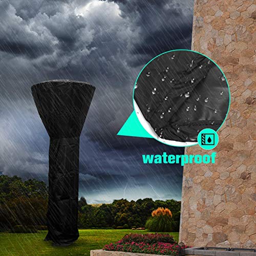 image for Hoepaid Patio Heater Cover Waterproof with Zipper, Standup Outdoor Rou