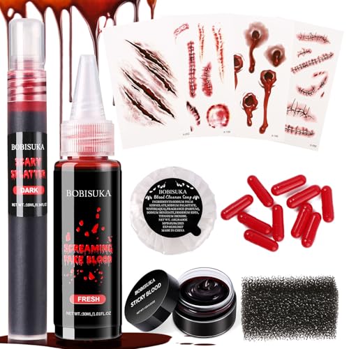 Halloween Fake Blood SFX Makeup Kit – Fake Blood Spray, Dripping ...