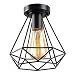 KOONTING Vintage Industrial Rustic Flush Mount Ceiling Light, Metal Pendant Lighting Lamp Fixture for Hallway Stairway Porch Bedroom Kitchen.