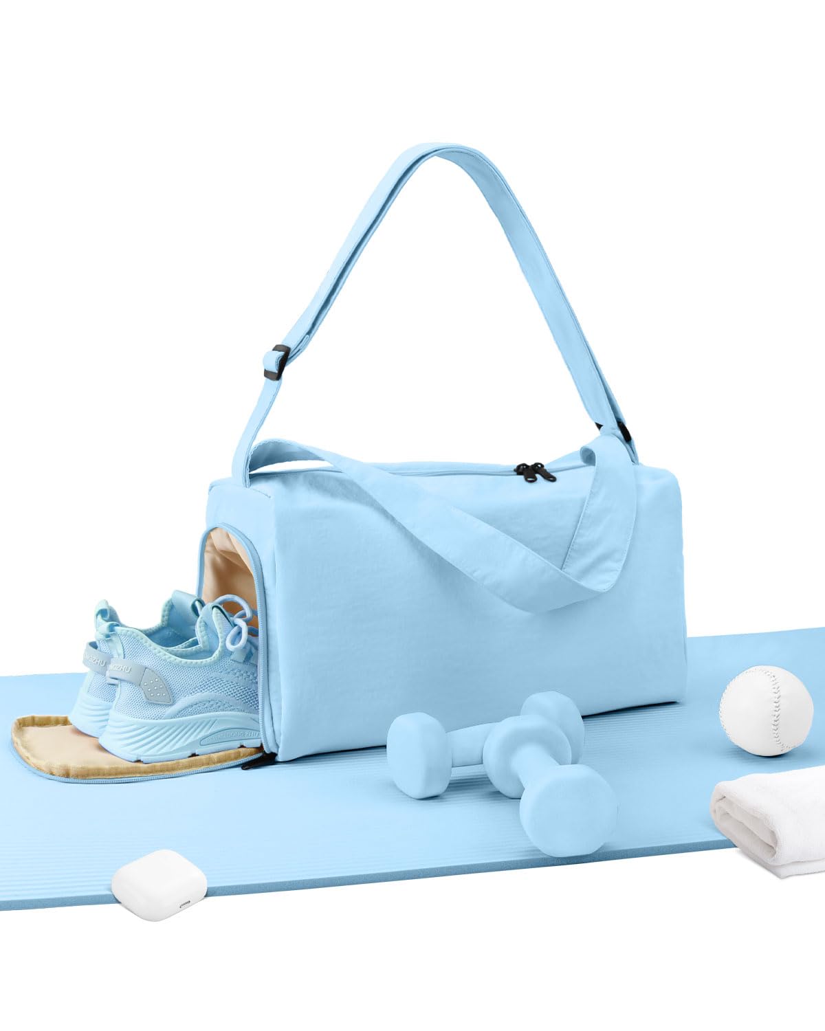 Small Gym Bag for Women with Shoes Compartment, Stylish Duffle Travel Bag for Plane, Lightweight Duffle Bag for Women & Men, Sport Gym Tote Bag with