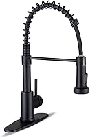 WEWE Matte Black Kitchen Faucet with Pull Down Sprayer - Stainless Steel Single Handle for Kitchen, Laundry, RV & Utility Sinks