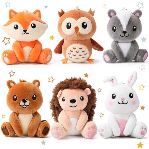 Image of Aoriher 6 Pcs Mini Woodland Stuffed Animals 4 Inch Plush Set,Creative