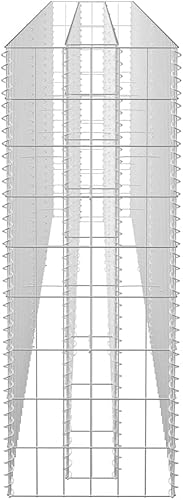 Vista 101 de vidaXL Gabion - Maceta elevada para pared, jardín, césped, patio, jardín, jardín, jardín, jardín, jardín, flores, acero galvanizado, 70.9 x 35.4