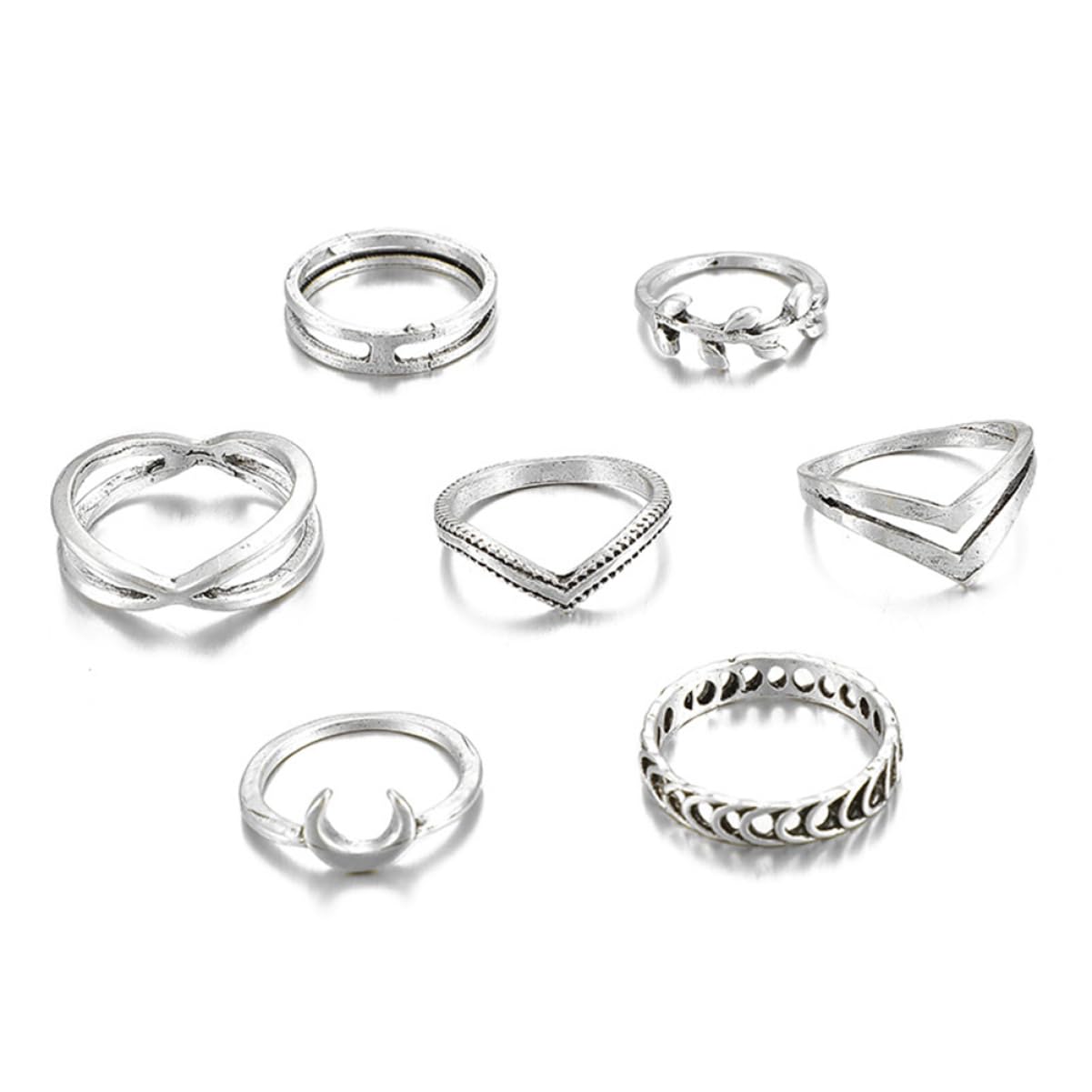 KESYOO 7pcs Stackable Knuckle Rings Set for Women Simple Vintage Alloy Finger Rings for Fashionable Styling Adjustable Thin Rings for Everyday Wear