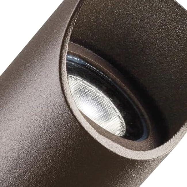 Kichler 6 Mini Outdoor Accent Light in Textured Architectural Bronze, 12V LED Adjustable Spotlight, (6 L x 2.5 H), 15384AZT,Brown